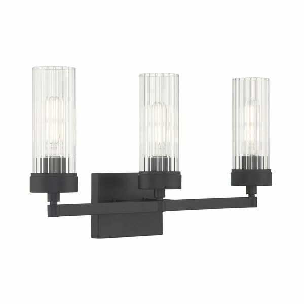 Norwell Lida Glass Bath Light - Matte Black 2613-MB-CL